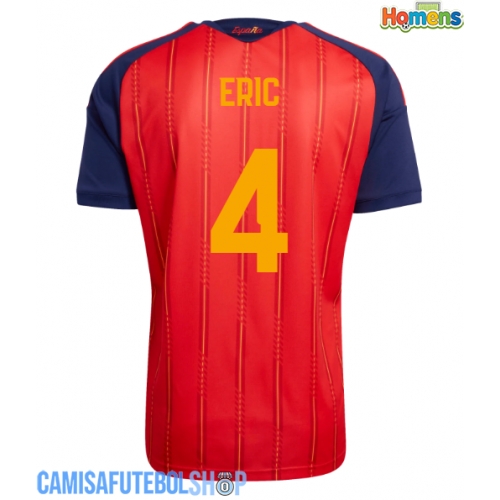 Camisa de time de futebol Espanha Eric Garcia #4 Replicas 1º Equipamento Mundo 2026 Manga Curta